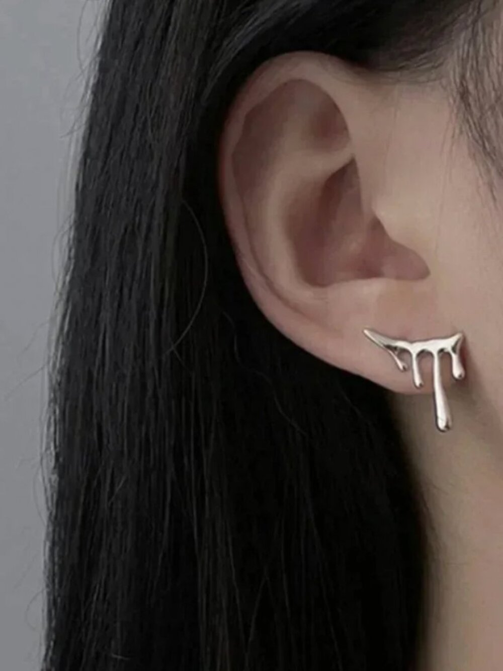925 Sterling Silver Dripping Stud Earrings Modern Minimalist Stud Earrings